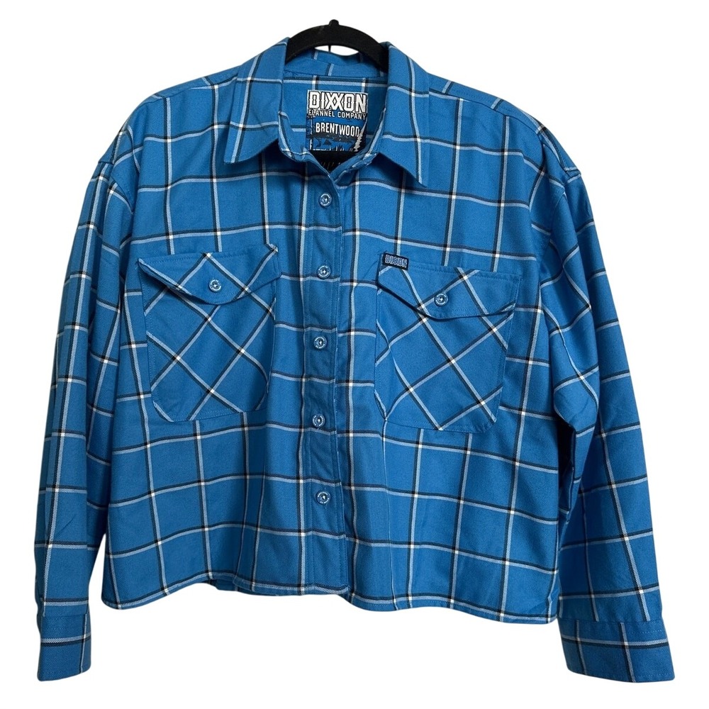 Dixxon Flannel Co.‎ Brentwood Blue Plaid Cropped Flannel Shirt XL